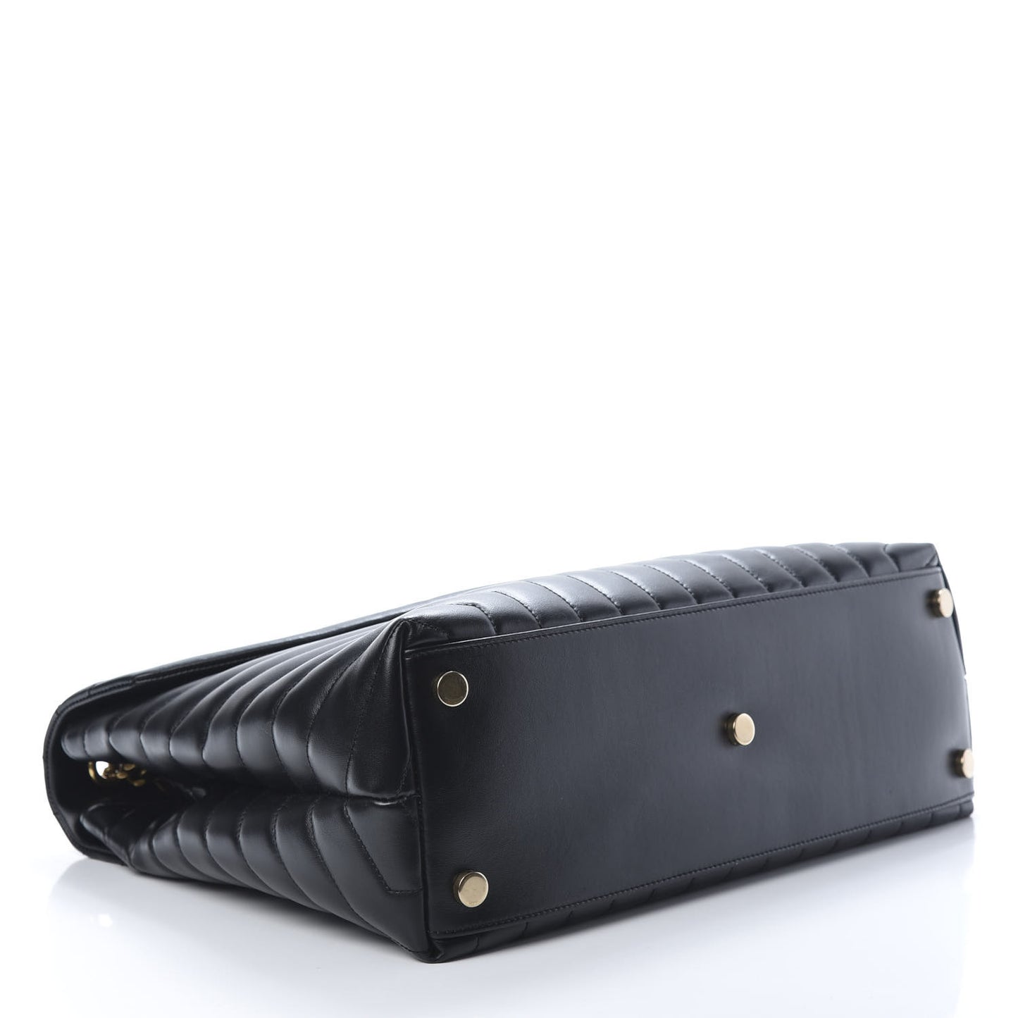 Calfskin Y Quilted Monogram Large Loulou Chain Satchel Black
