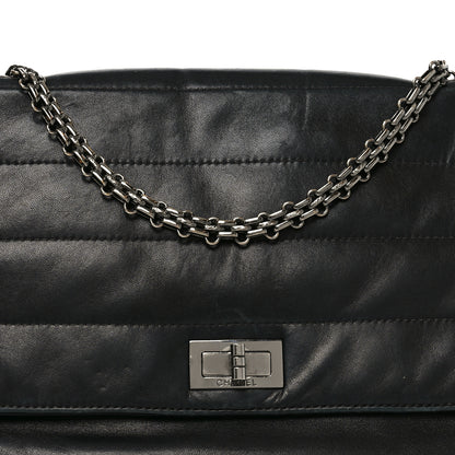Chanel Lambskin Horizontal Quilt Jumbo Mademoiselle Flap Black 8 of 10