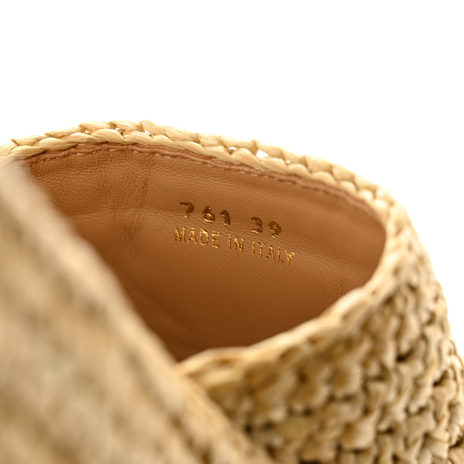 Prada Raffia Metal Triangle Logo Woven Flatform 35mm Slide Sandals 39 Naturale 8 of 10