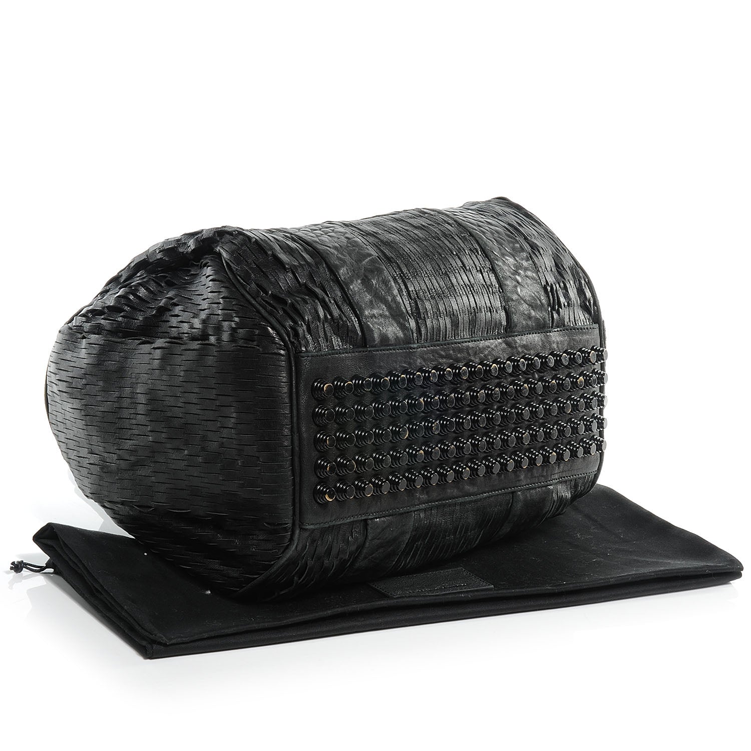 Alexander Wang Leather Laser Cut Rocco Duffel w Black Nickel Hardware Black 4 of 6