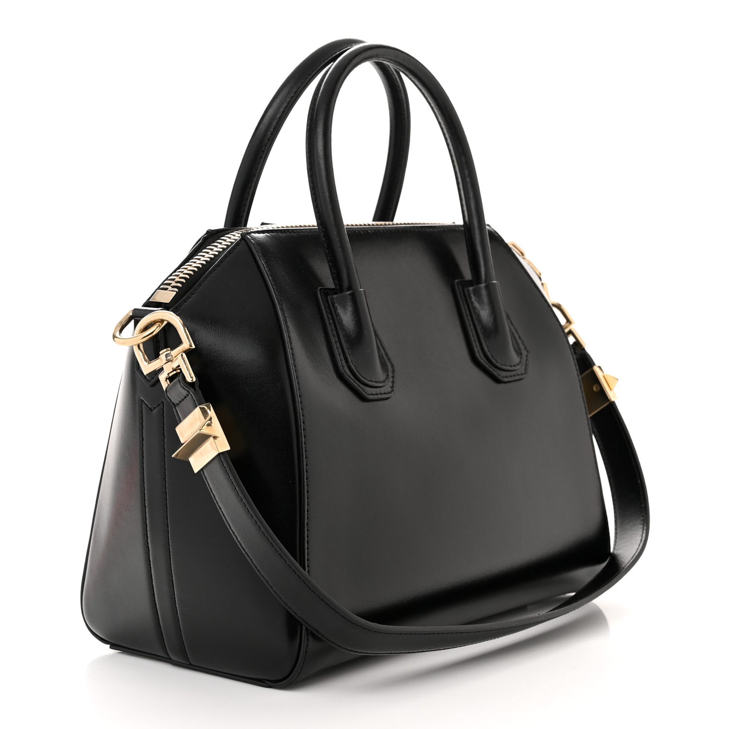 Shiny Lord Calfskin Small Antigona Black