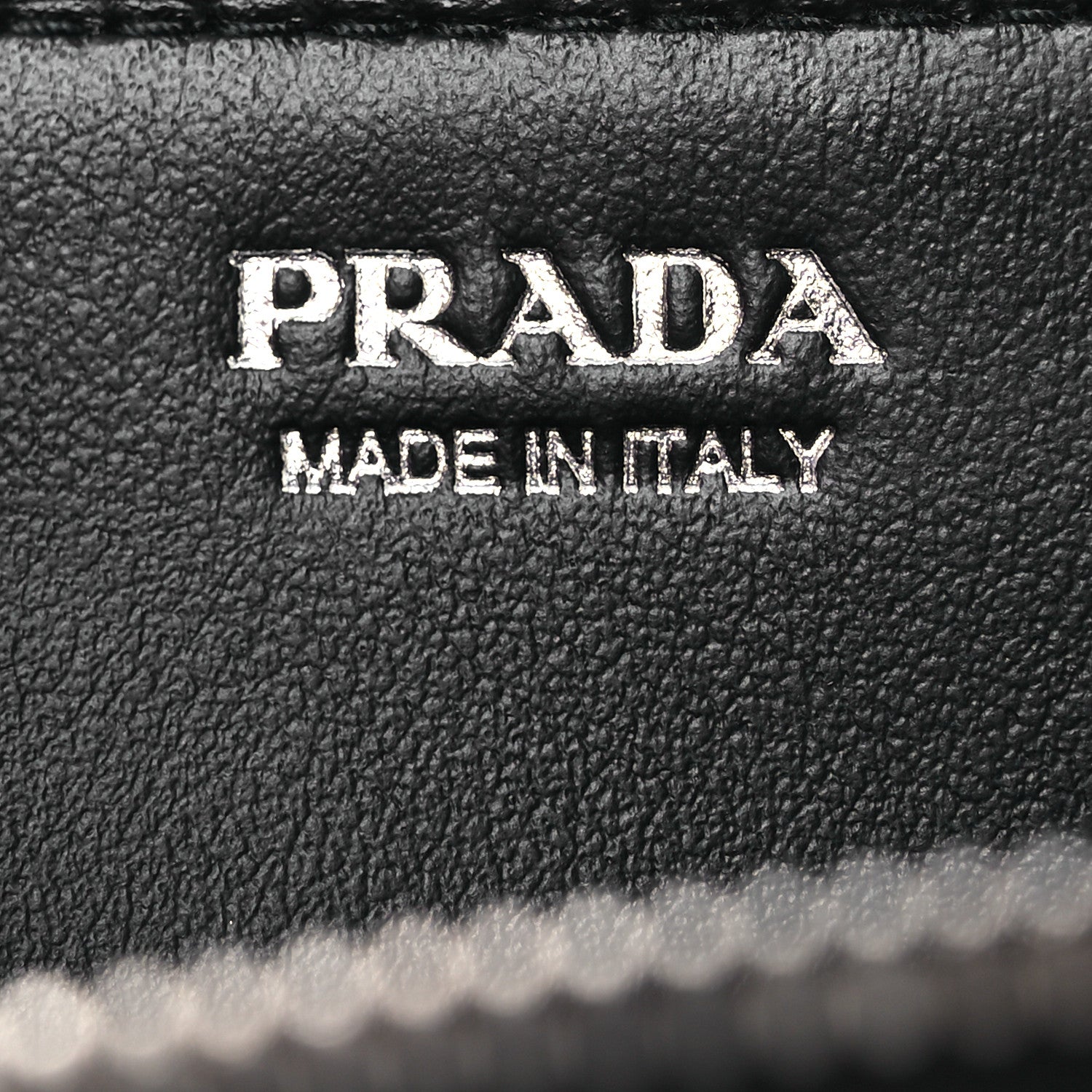 Prada Vitello Daino Triangle Zip Around Keychain Black 8 of 11