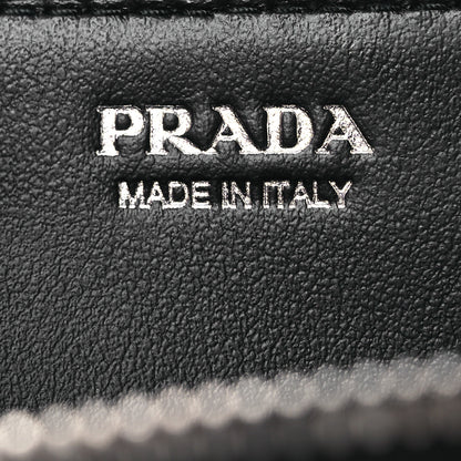 Prada Vitello Daino Triangle Zip Around Keychain Black 8 of 11