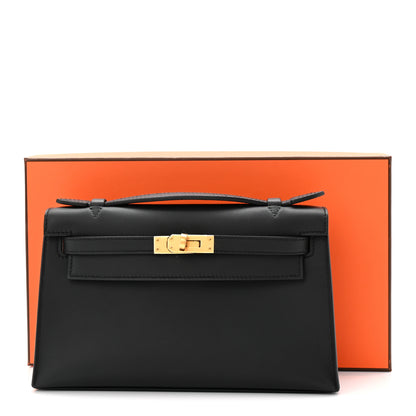 Hermes Swift Kelly Pochette Clutch Black 8 of 8