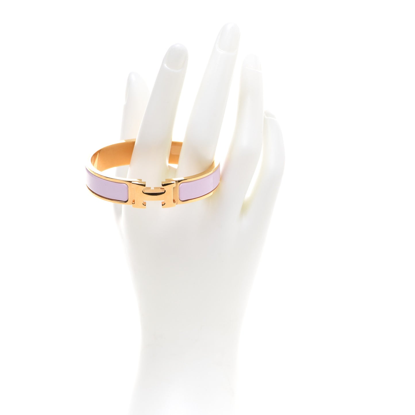Enamel Narrow Clic Clac H Bracelet PM Rose Dragee