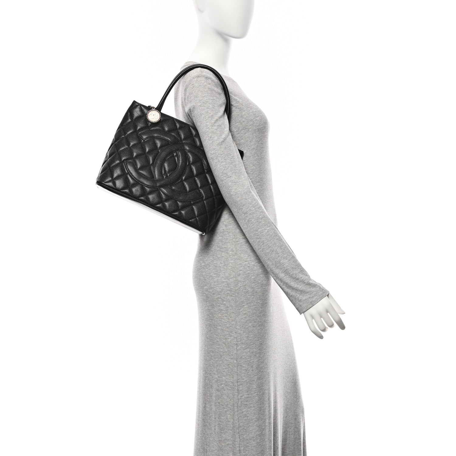 Chanel Caviar Quilted Medallion Tote Black 2 of 10