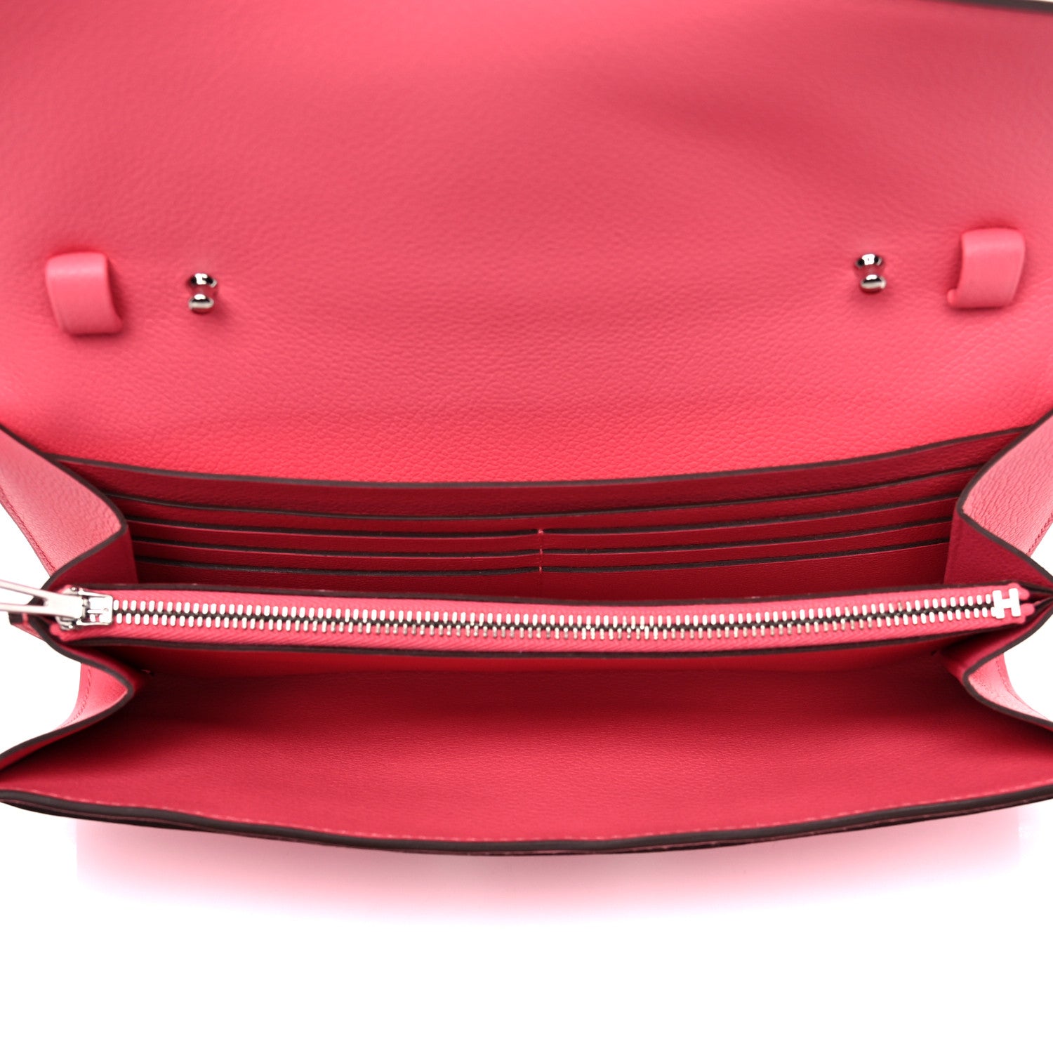 Hermes Evercolor Constance Wallet To Go Rose Azalee 5 of 11