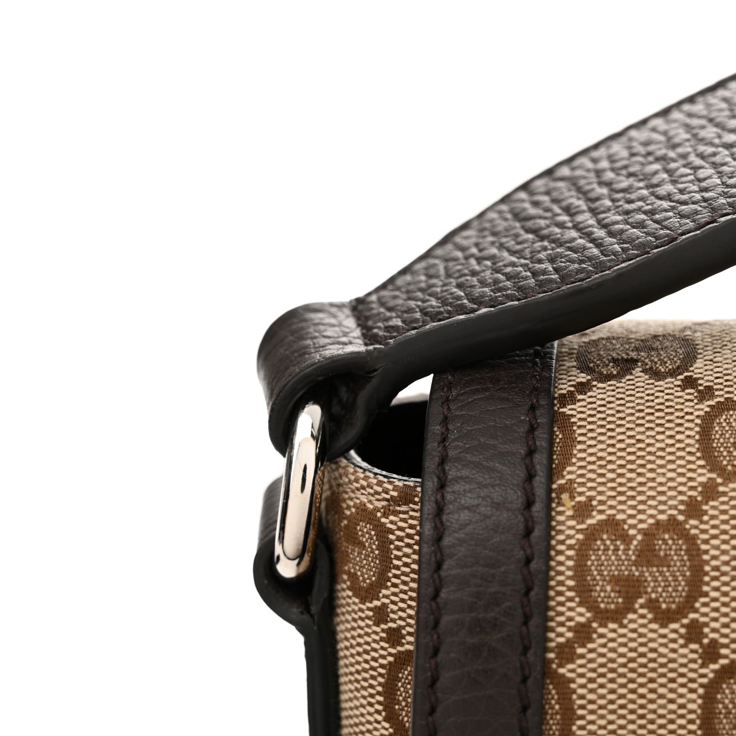 Monogram Flap Messenger Bag Beige Dark Brown