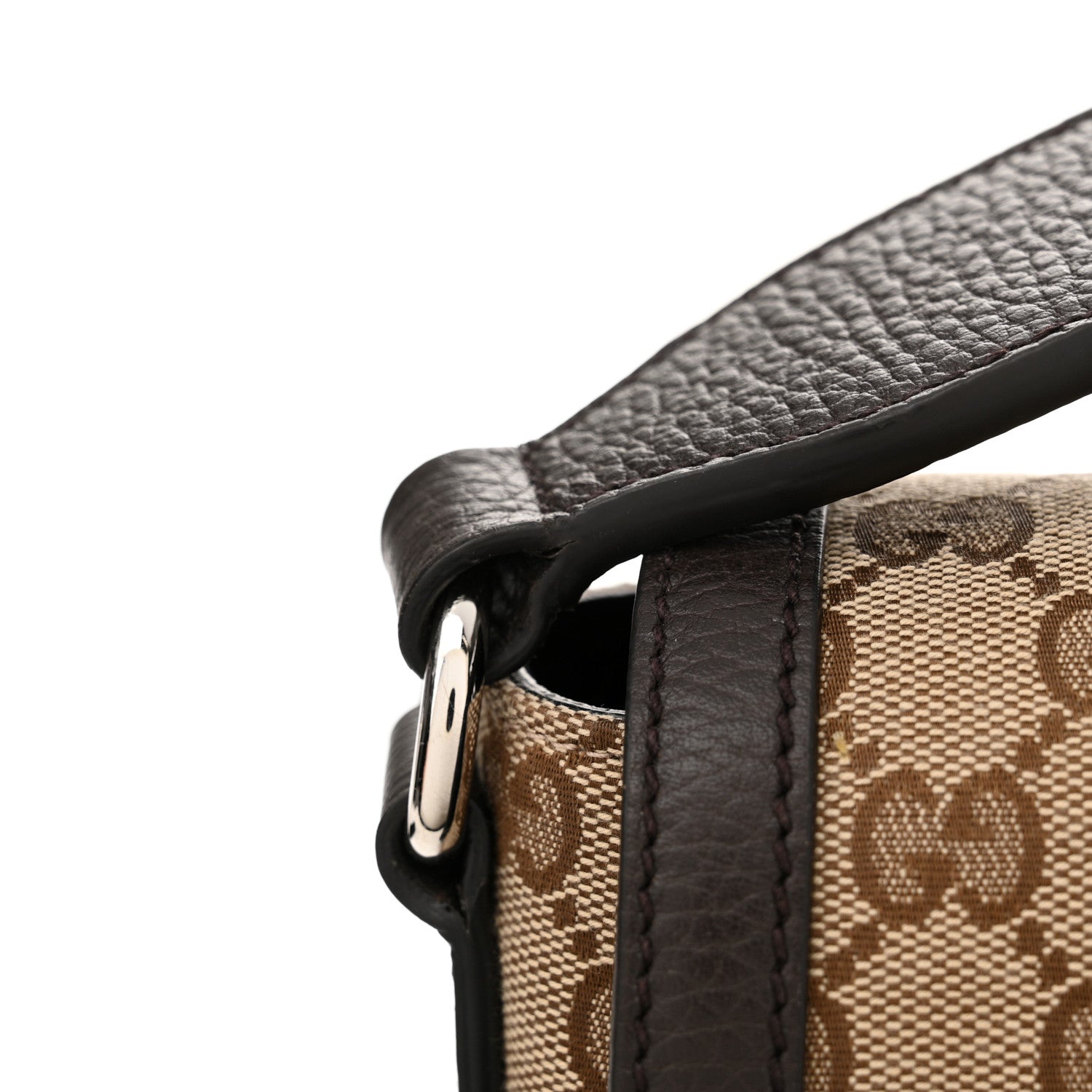 Gucci Monogram Flap Messenger Bag Beige Dark Brown 13 of 14