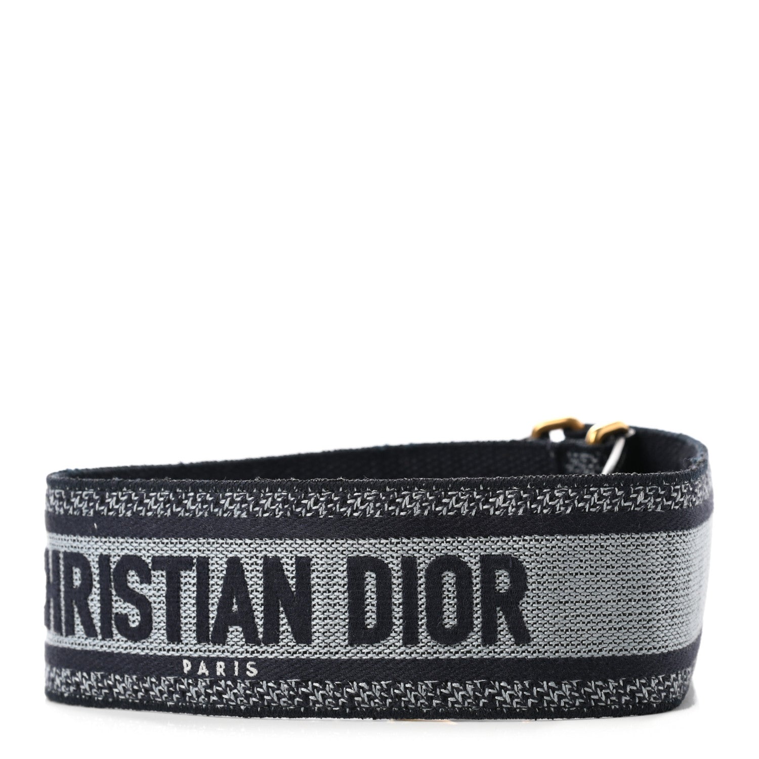 Christian Dior Canvas Embroidered Shoulder Strap Blue 2 of 6