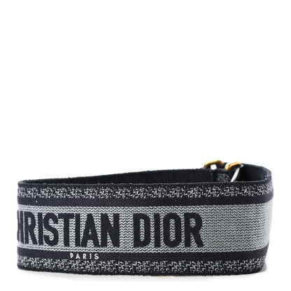 Christian Dior Canvas Embroidered Shoulder Strap Blue 2 of 6