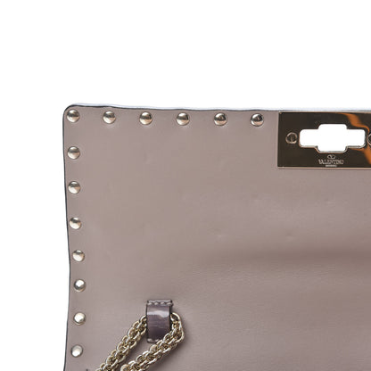 Valentino Garavani Patent Rockstud Spike Wallet on Chain Poudre 10 of 10