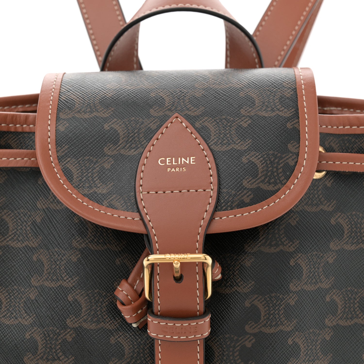Celine Triomphe Canvas Calfskin Mini Folco Backpack Tan 8 of 11