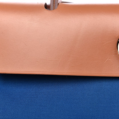 Hermes Vache Hunter Toile Herbag Zip 31 PM Azur Natural 11 of 15