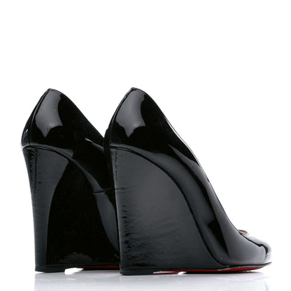 Christian Louboutin Patent Ron Ron Zeppa 80 Wedges 38.5 Black 4 of 12