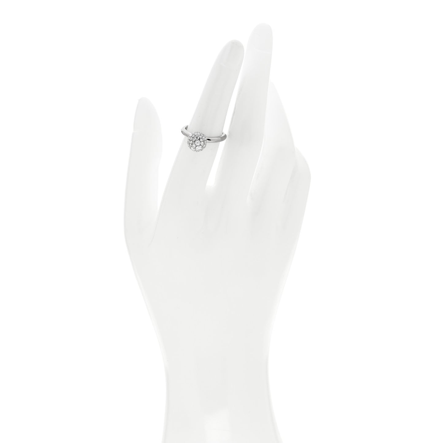18K White Gold Diamond 8mm HardWear Ball Ring 52 6