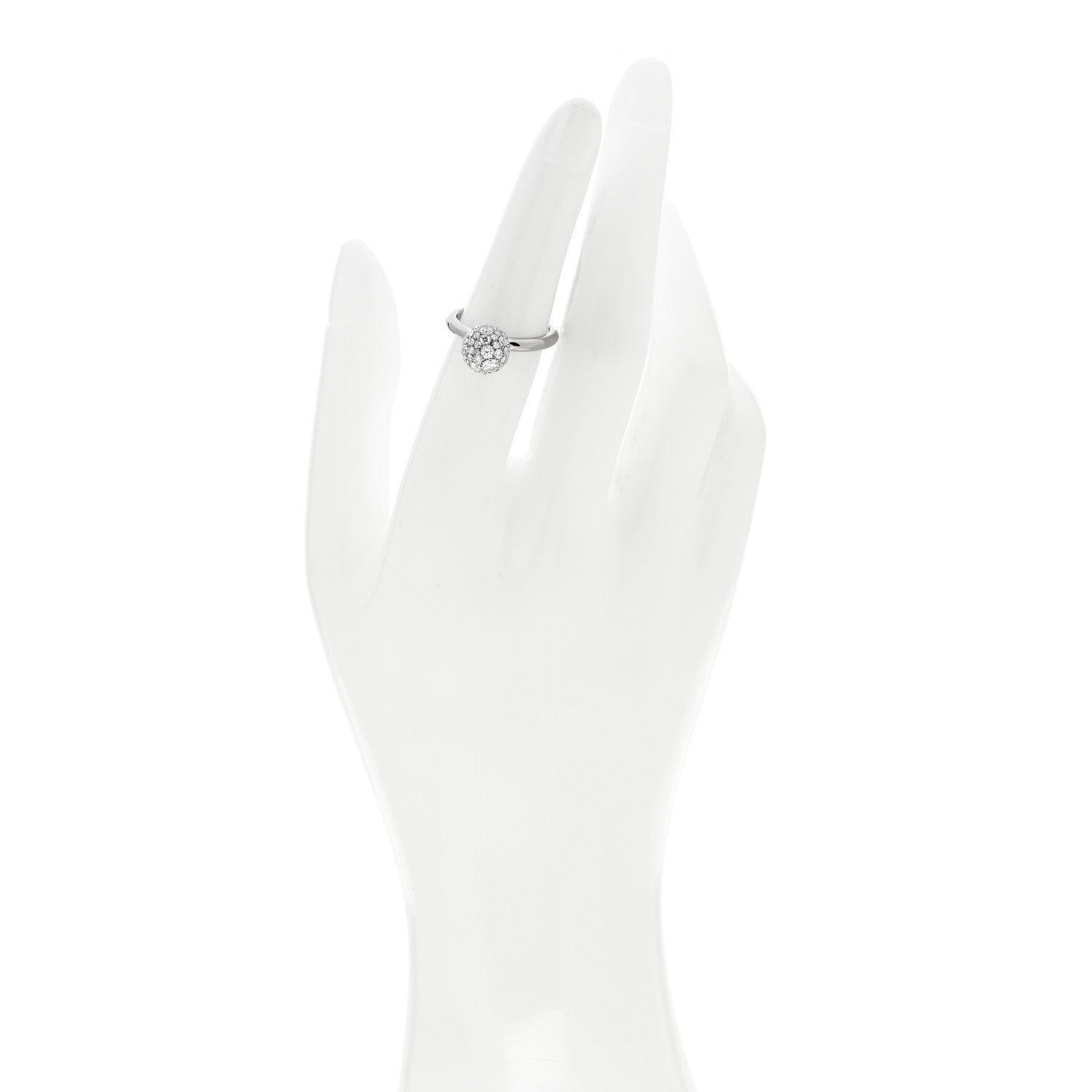 Tiffany 18K White Gold Diamond 8mm HardWear Ball Ring 52 6 2 of 6