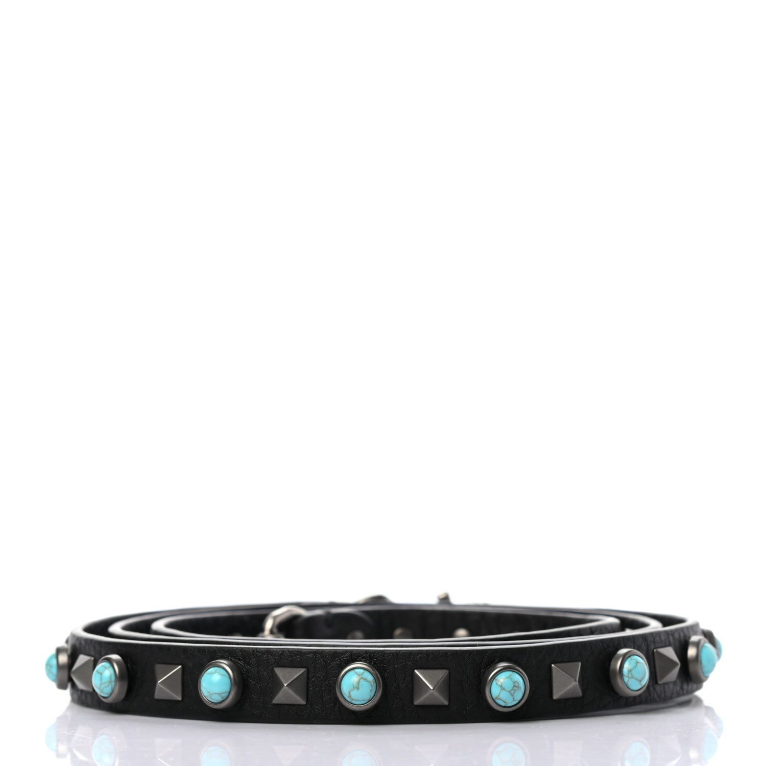 Valentino Garavani Grained Calfskin Rockstud Rolling Strap Black 2 of 3
