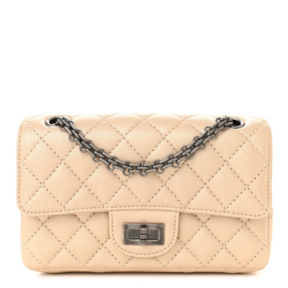 Chanel Metallic Sheepskin Quilted 2.55 Reissue Mini Flap Beige 1 of 10