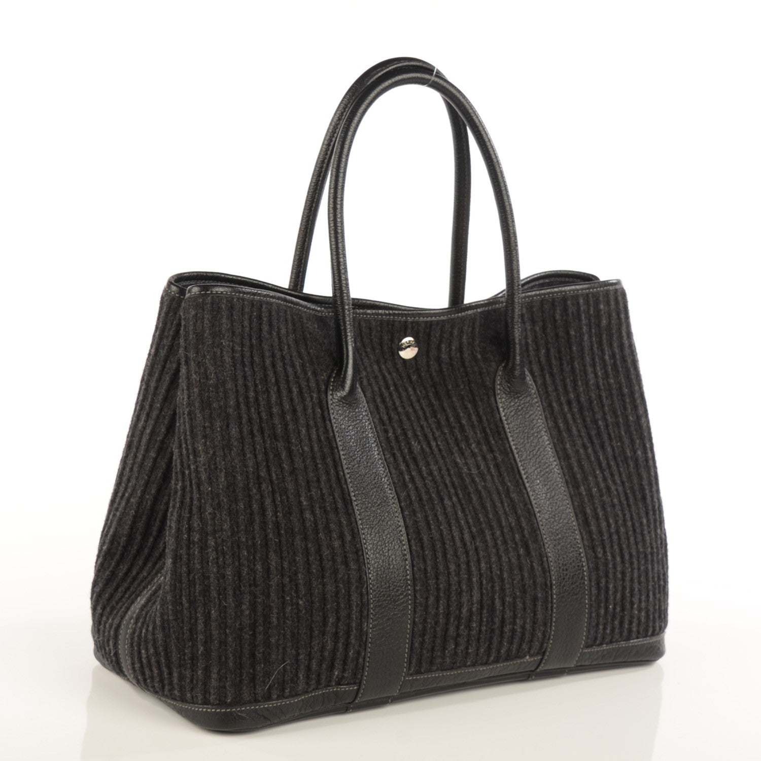 Hermes Ribbed Wool Negonda Garden Party MM 36 Graphite 5 of 23