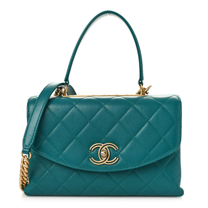 Chanel Lambskin Quilted Medium Trendy Spirit Top Handle Bag Green 1 of 11