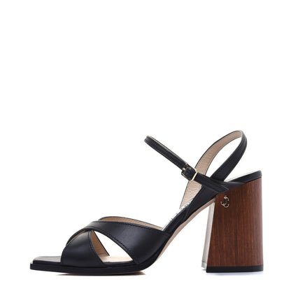 Jimmy Choo Calfskin Sandals 36 Black 1 of 12