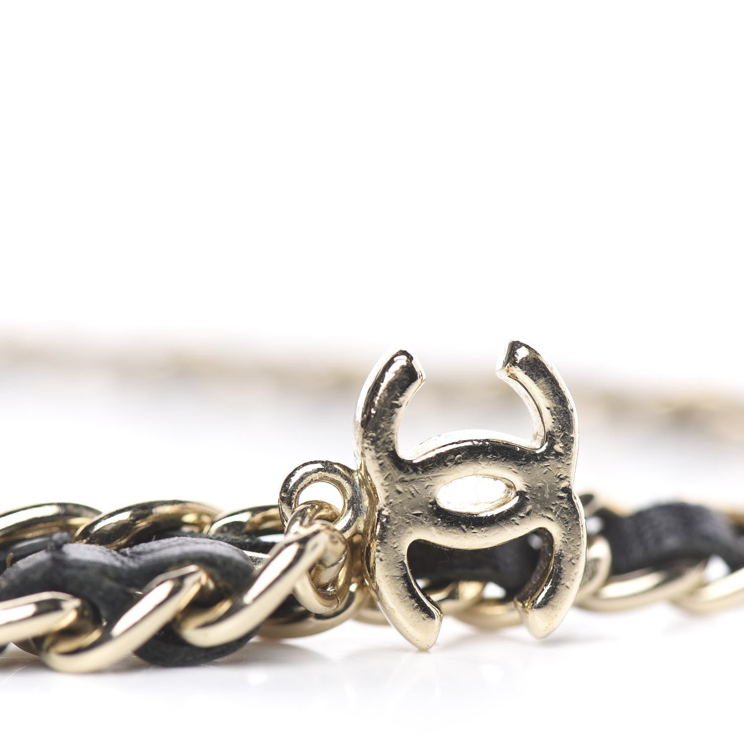 Chanel Lambskin Chain Logo Belt Black Gold 3 of 3