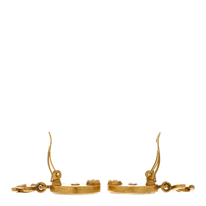 Chanel Metal CC Round Clip On Earrings Gold 3 of 4