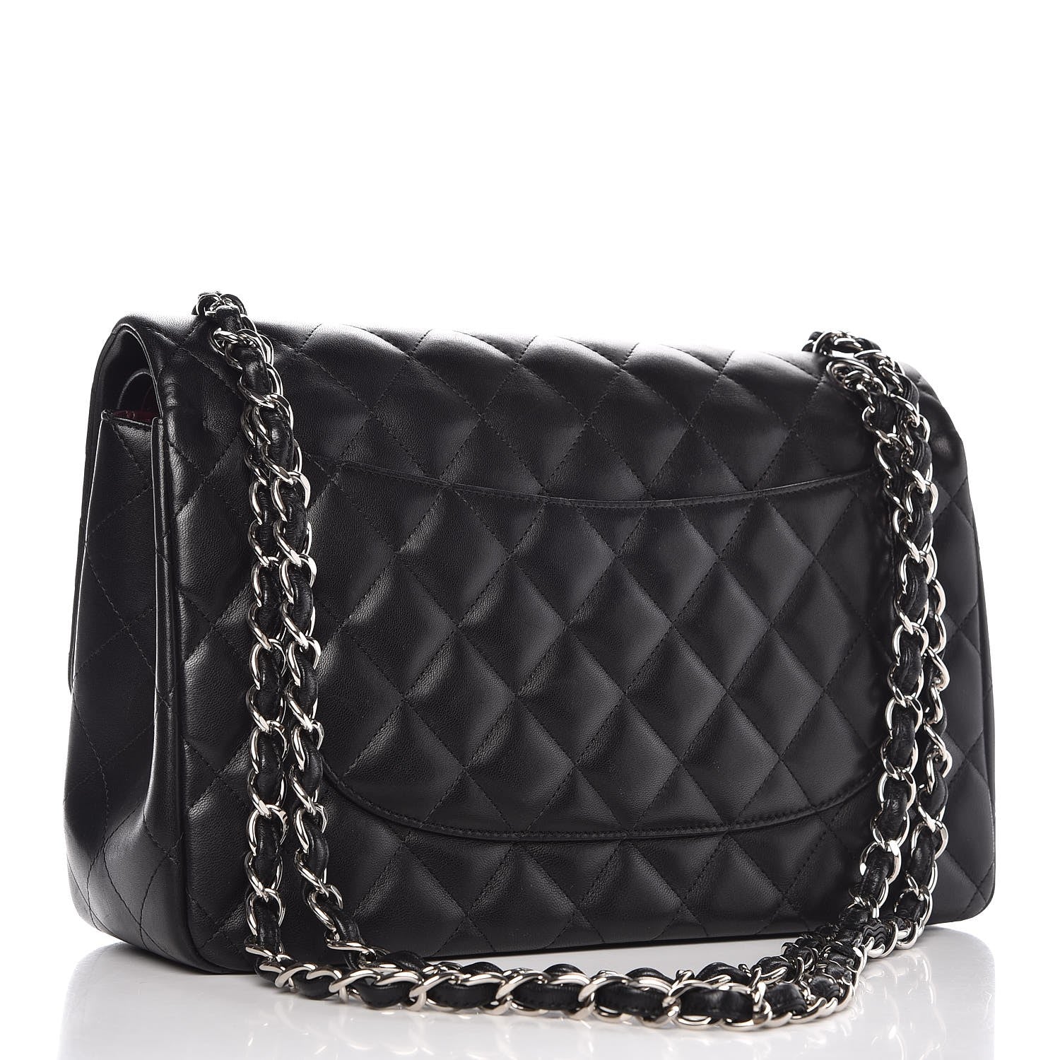 Chanel Lambskin Quilted Jumbo Double Flap Black 3 of 12