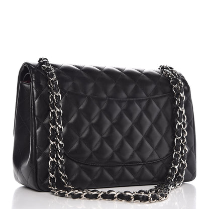 Chanel Lambskin Quilted Jumbo Double Flap Black 3 of 12