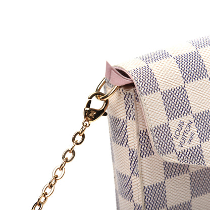 Louis Vuitton Damier Azur Pochette Felicie Chain Wallet Rose Ballerine 15 of 19
