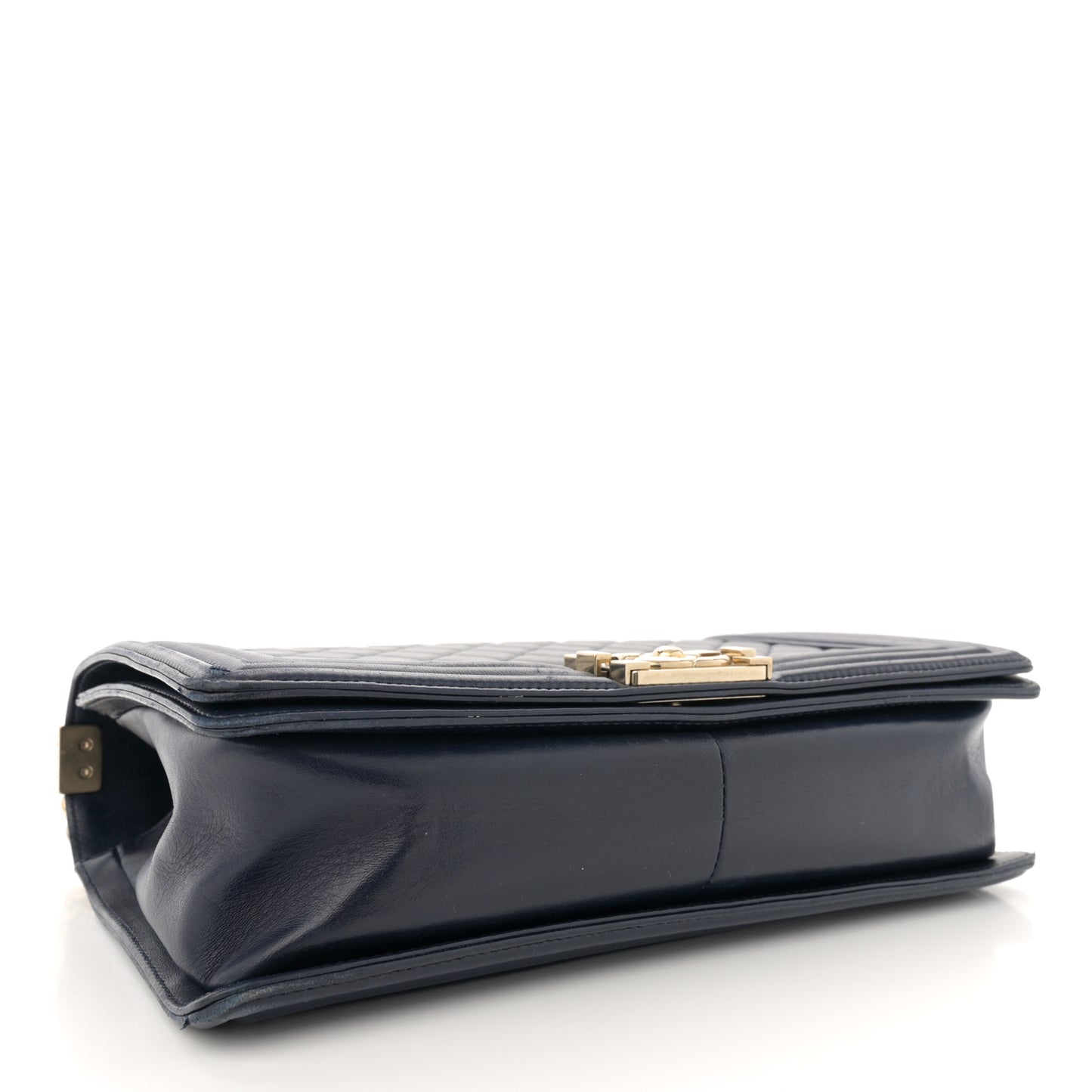 Lambskin Quilted New Medium Boy Flap Dark Navy Blue