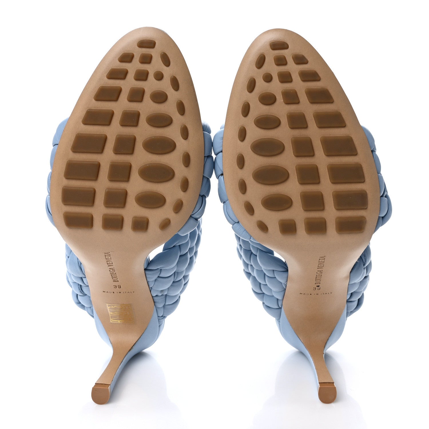 Bottega Veneta Nappa Twisted Padded Intrecciato Curve Slide Sandals 39 Ice 5 of 8