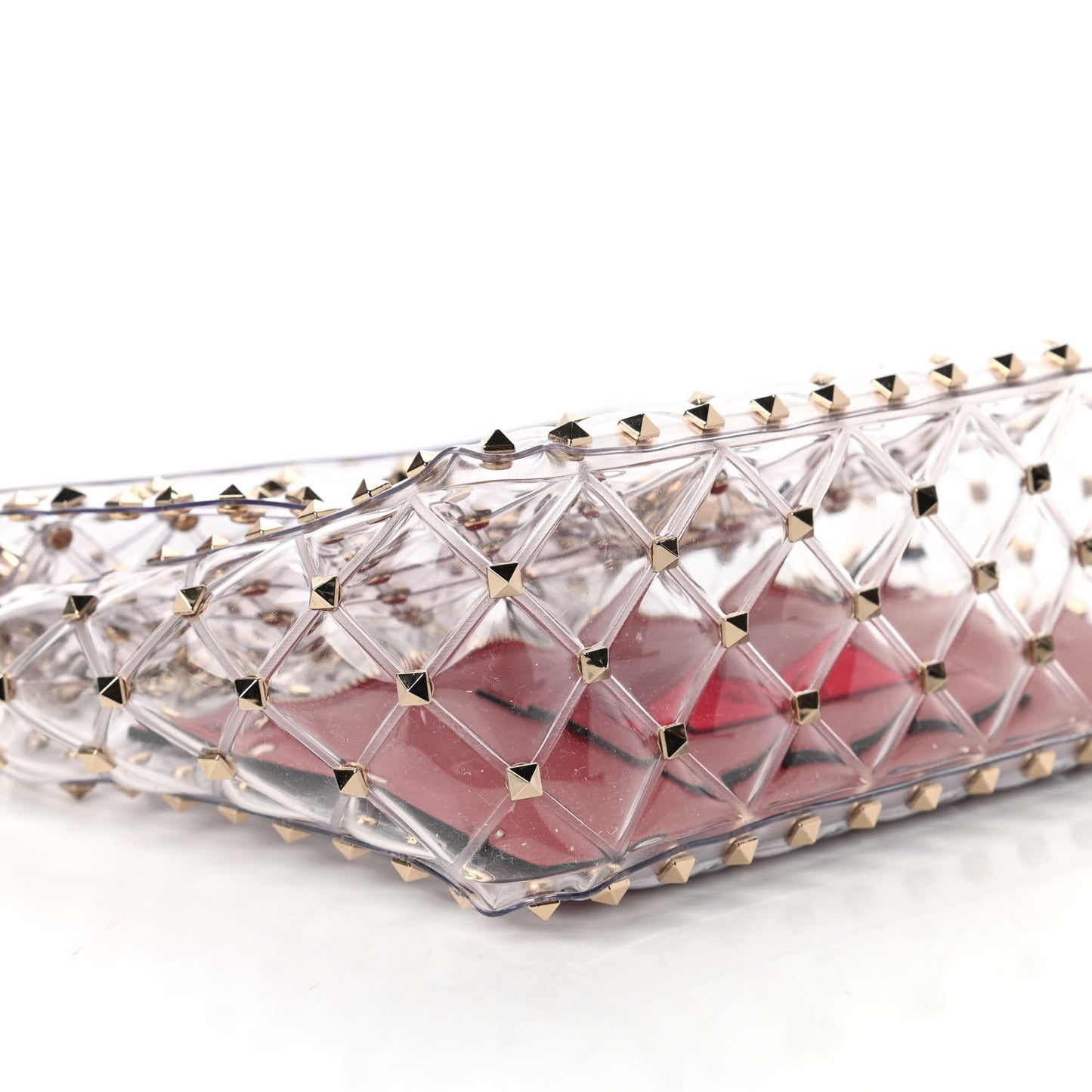 PVC Medium Rockstud Spike Shoulder Bag