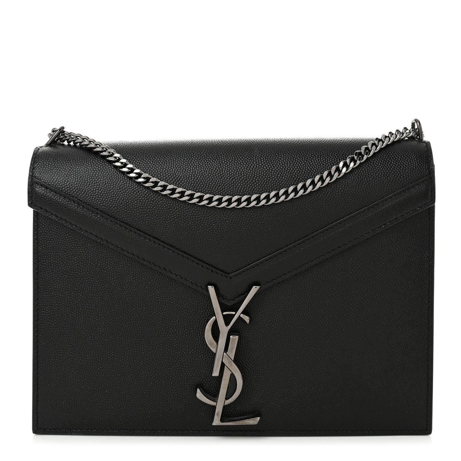 Saint Laurent Grain De Poudre Monogram Cassandra Clasp Bag Black 1 of 10