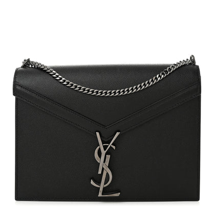 Saint Laurent Grain De Poudre Monogram Cassandra Clasp Bag Black 1 of 10