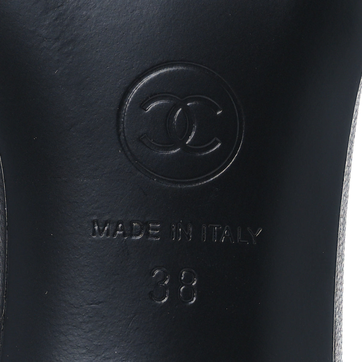 Lambskin CC Cutout Mules 38 Black