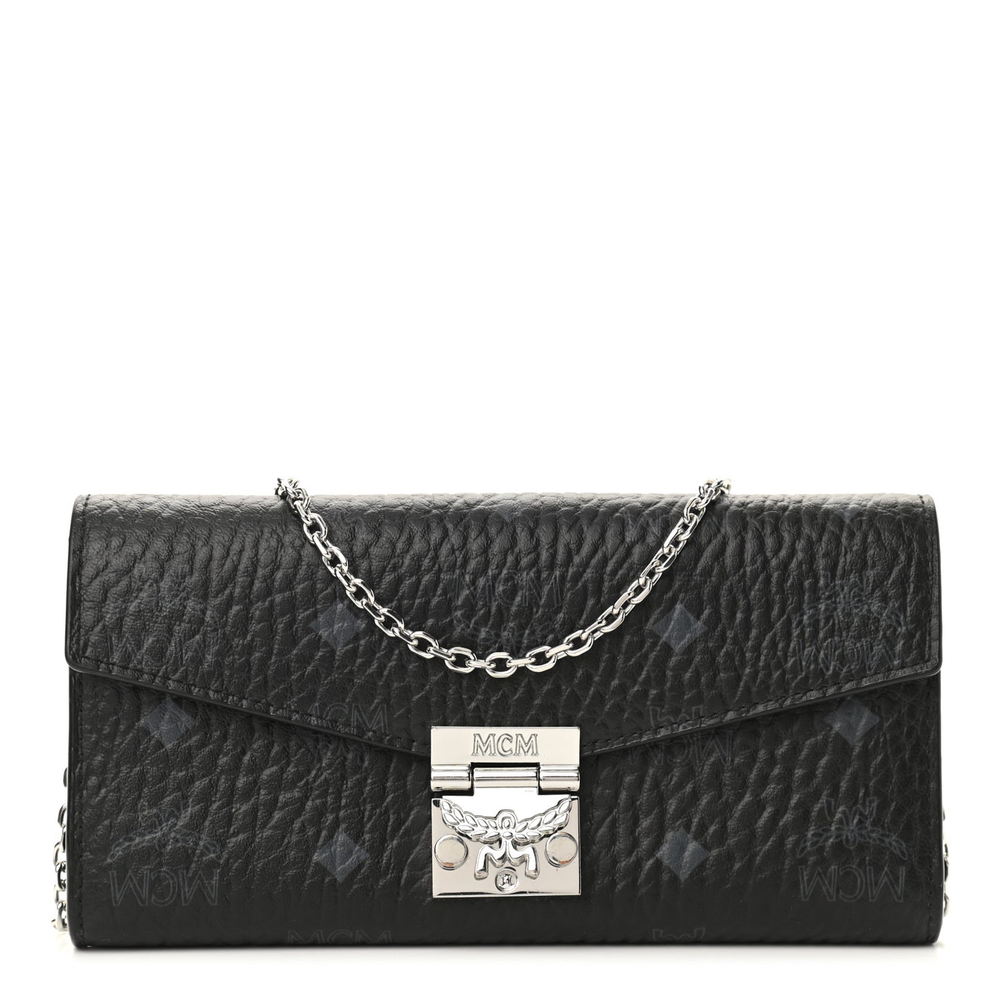 Visetos Large Patricia Wallet On Chain Black