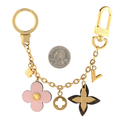 Louis Vuitton Brass Monogram Blooming Flowers Bag Charm Key Holder Rose Ballerine 2 of 6