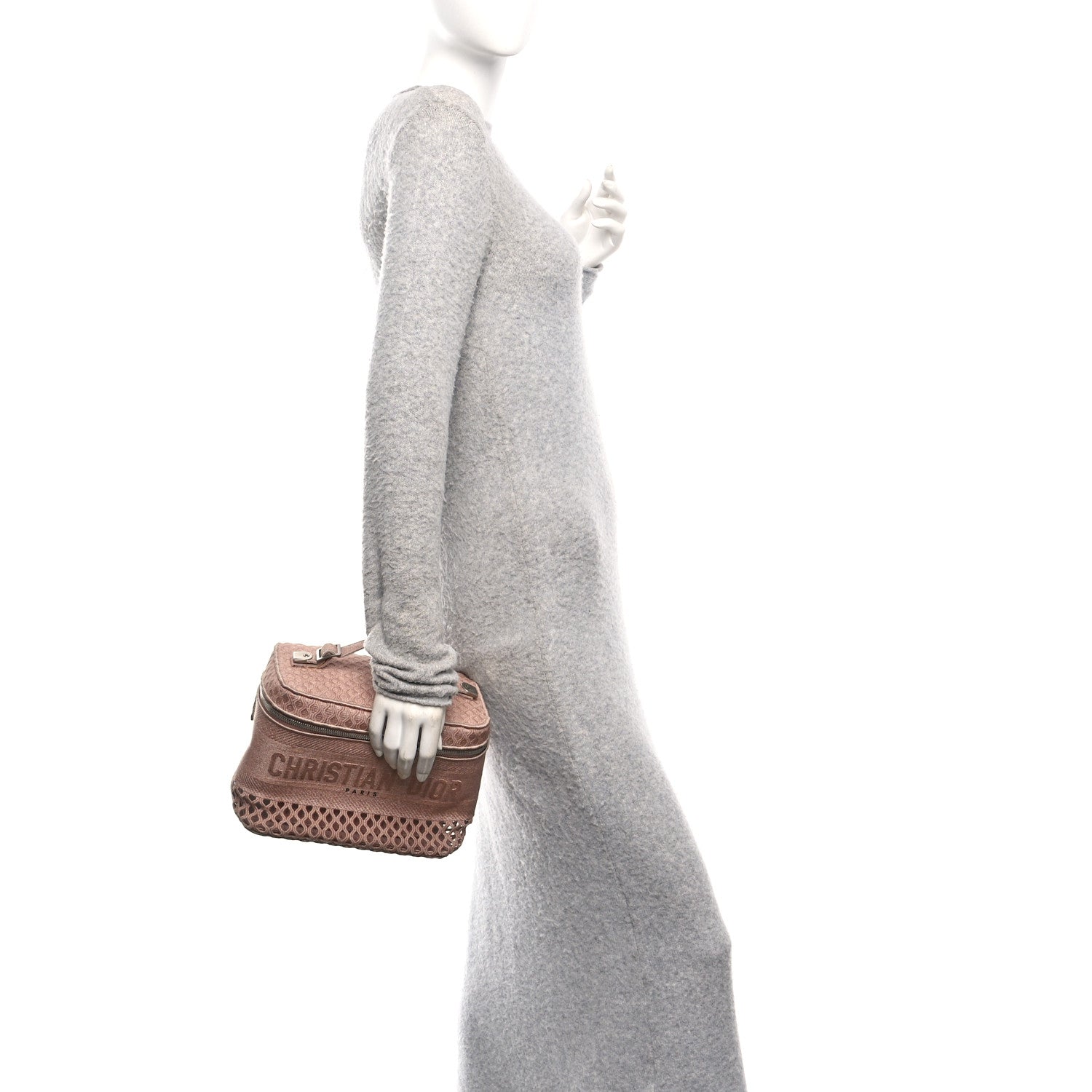 Christian Dior Mesh Embroidered Diortravel Vanity Case Clay 2 of 10