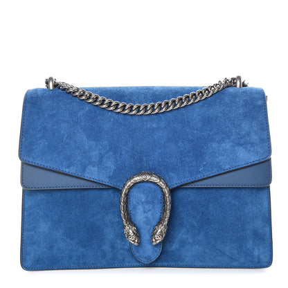 Gucci Suede Medium Dionysus Shoulder Bag Blue 1 of 14