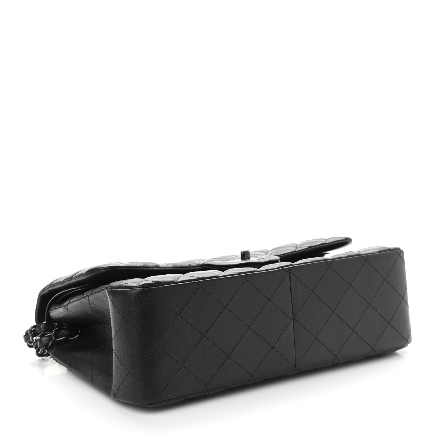 Chanel Lambskin Quilted Jumbo Double Flap So Black 4 of 11