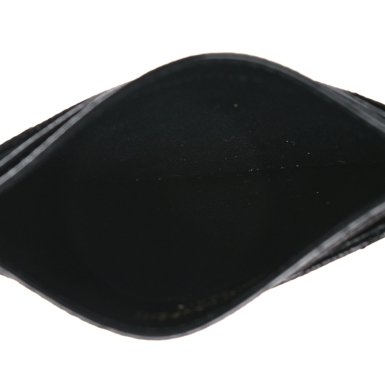 Saint Laurent Grain De Poudre Matelasse Chevron Monogram Credit Card Case Black 5 of 8