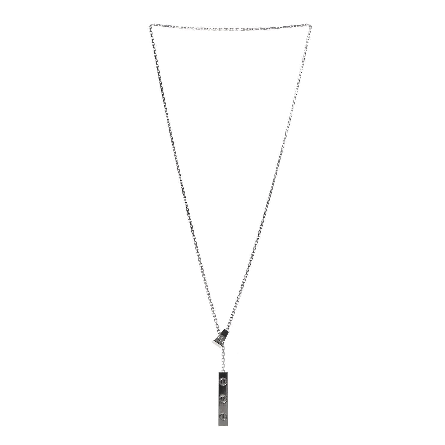 Cartier 18K White Gold LOVE Lariat Necklace 3 of 5