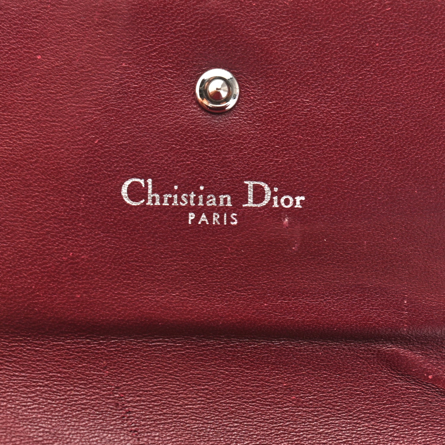 Christian Dior Grained Calfskin Cannage Diorama Elancee Wallet Burgundy 6 of 9