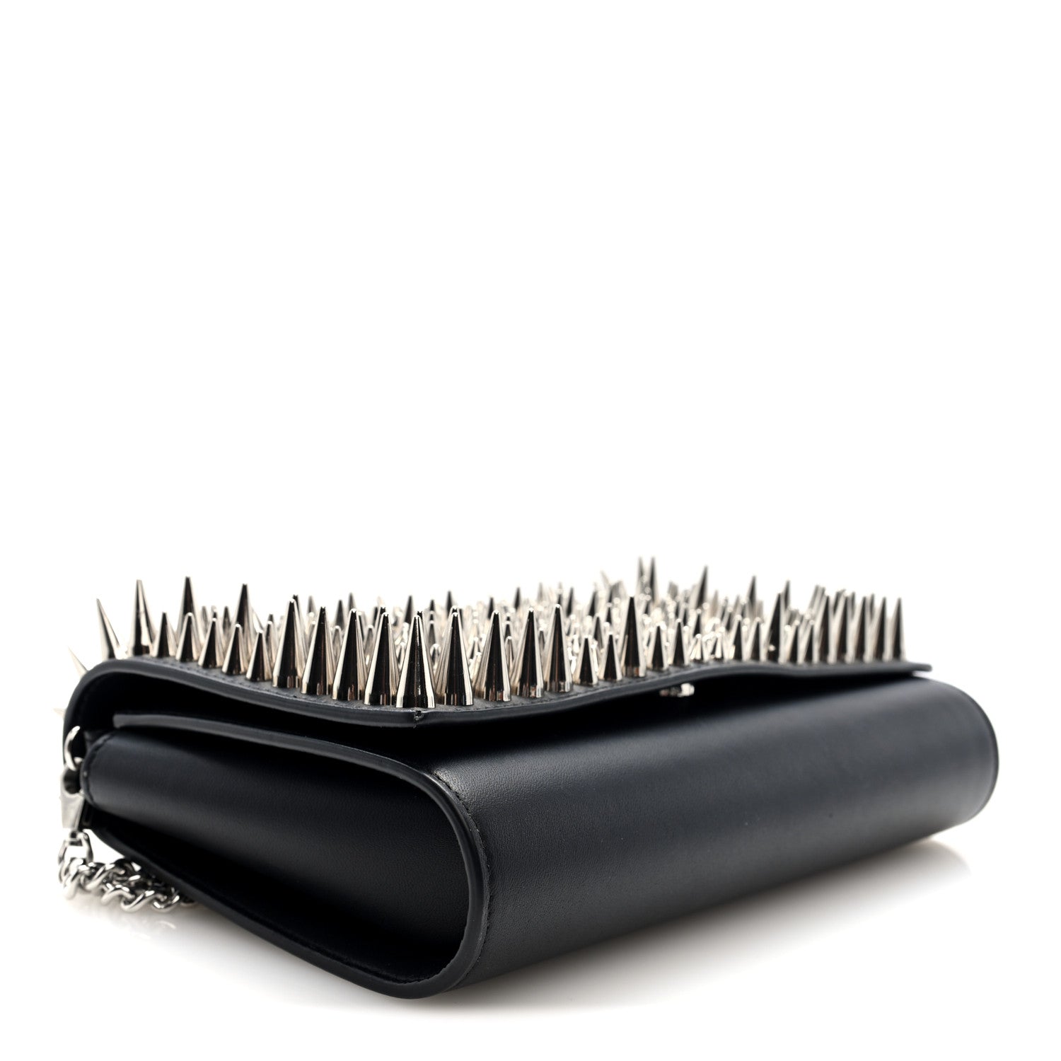 Christian Louboutin Nappa Estepic Spikes Paloma Clutch Black Silver 4 of 9