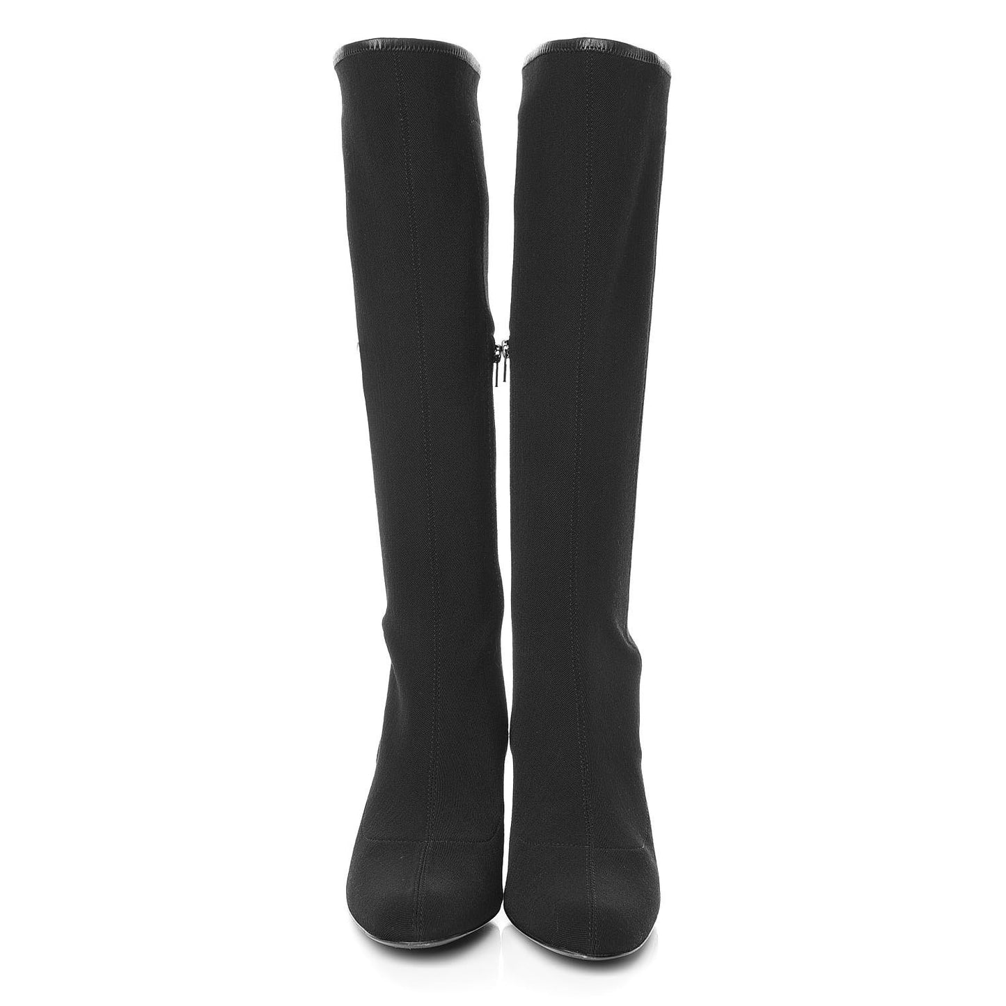 Canvas Web D Ring Knee High Boots 39.5 Black