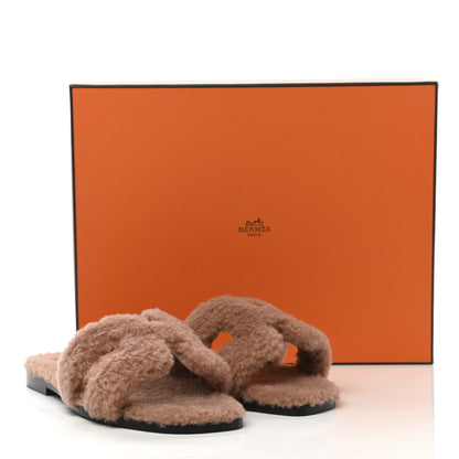 Hermes Woolskin Oran Sandals 36 Rose Aube 8 of 8