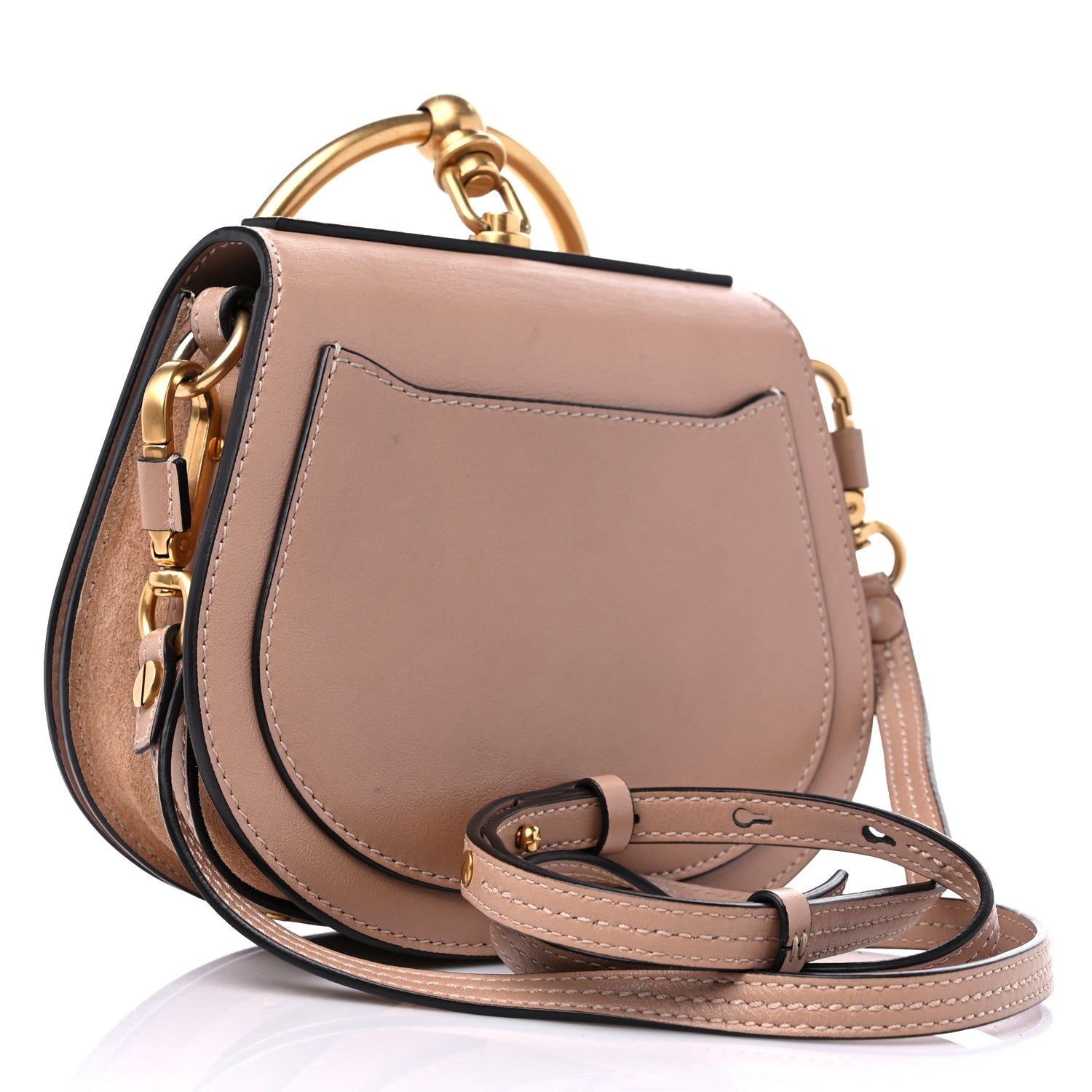 Chloe Calfskin Suede Small Nile Bracelet Bag Biscotti Beige 3 of 12