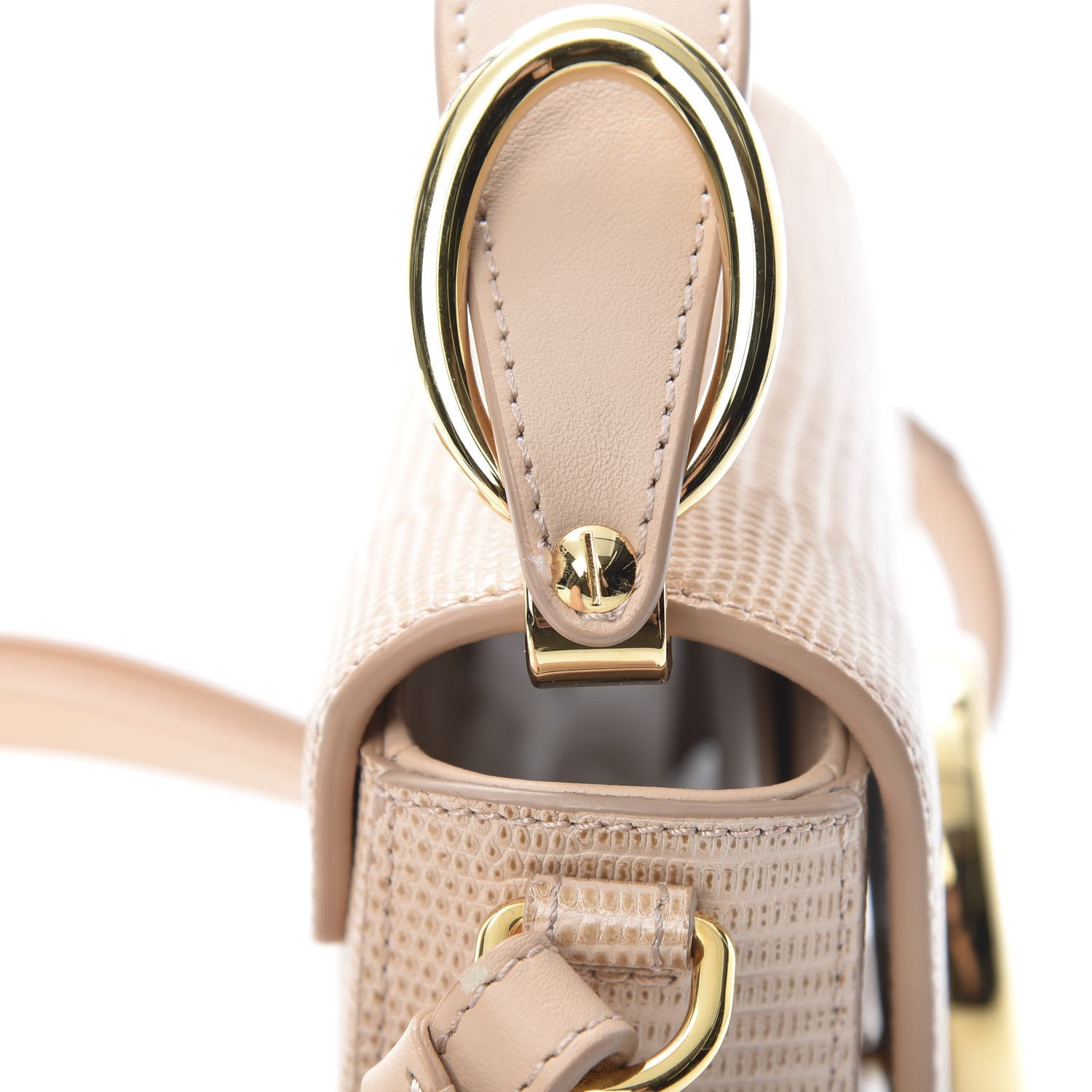 Chloe Calfskin Lizard Embossed Mini C Double Carry Biscotti Beige 12 of 12